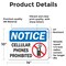 Signmission OSHA Notice Decal - Cellular Phones Prohibited with Graphic, 14 in W x Rectangle, Vinyl Decal OS-2PACK-NS-D-1014-L-19527 - alternate 3